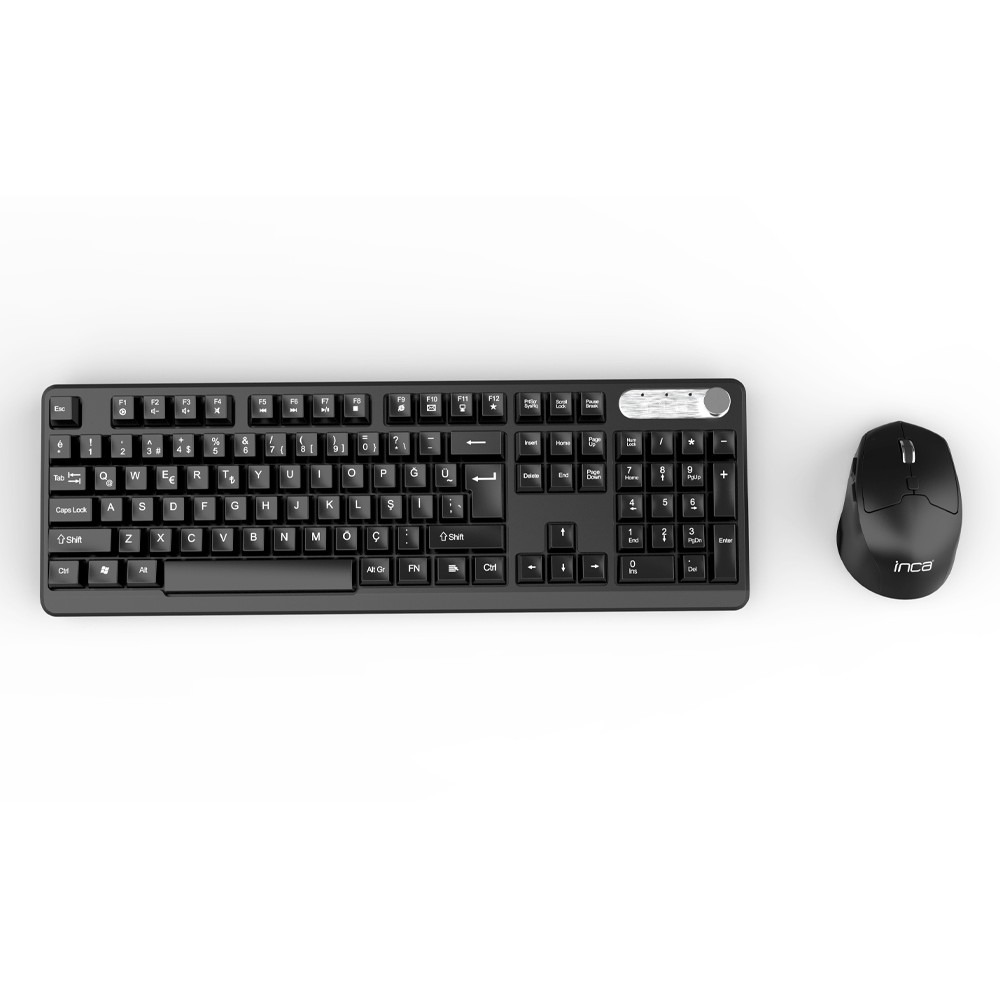 INCA Tastatur + Maus IWS-549U Büro Design, USB 2.0 Tas/USB-C Maus black
