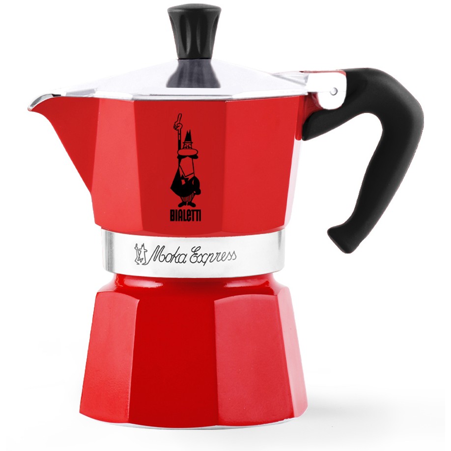 Bialetti Mokka-Express Kanne 3 Tassen Passion Red