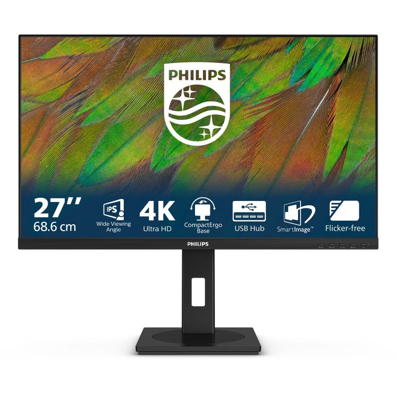 68,6cm/27" (3840x2160) Philips 27B1N3800 16:9 4K UHD IPS 4ms 60Hz 2xHDMI DP USB Speaker Pivot Black