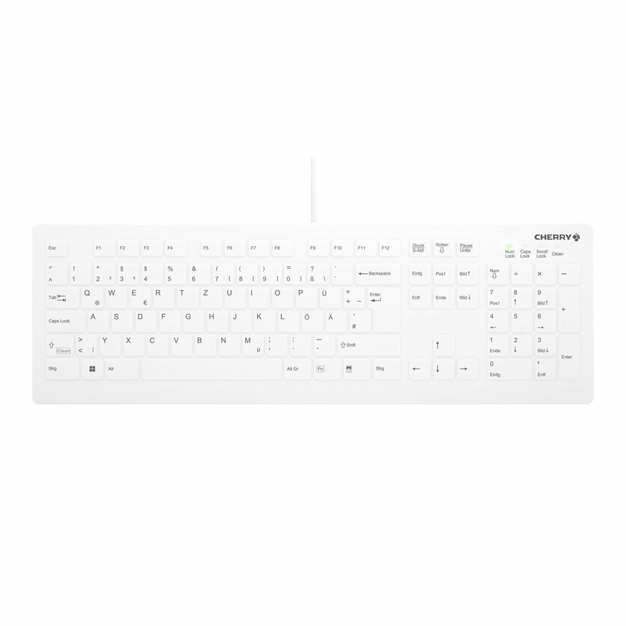 Cherry Keyboard AK-C8112 Medical corded sealed [DE] white IP68 kabelgebunden. vollversiegelt. IP68