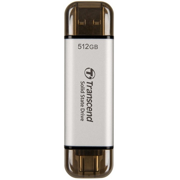 TRANSCEND ESD310S 512GB External SSD USB 10Gbps Type C/A Silver TRANSCEND ESD310S 512GB External SSD USB 10Gbps Type C/A Silver