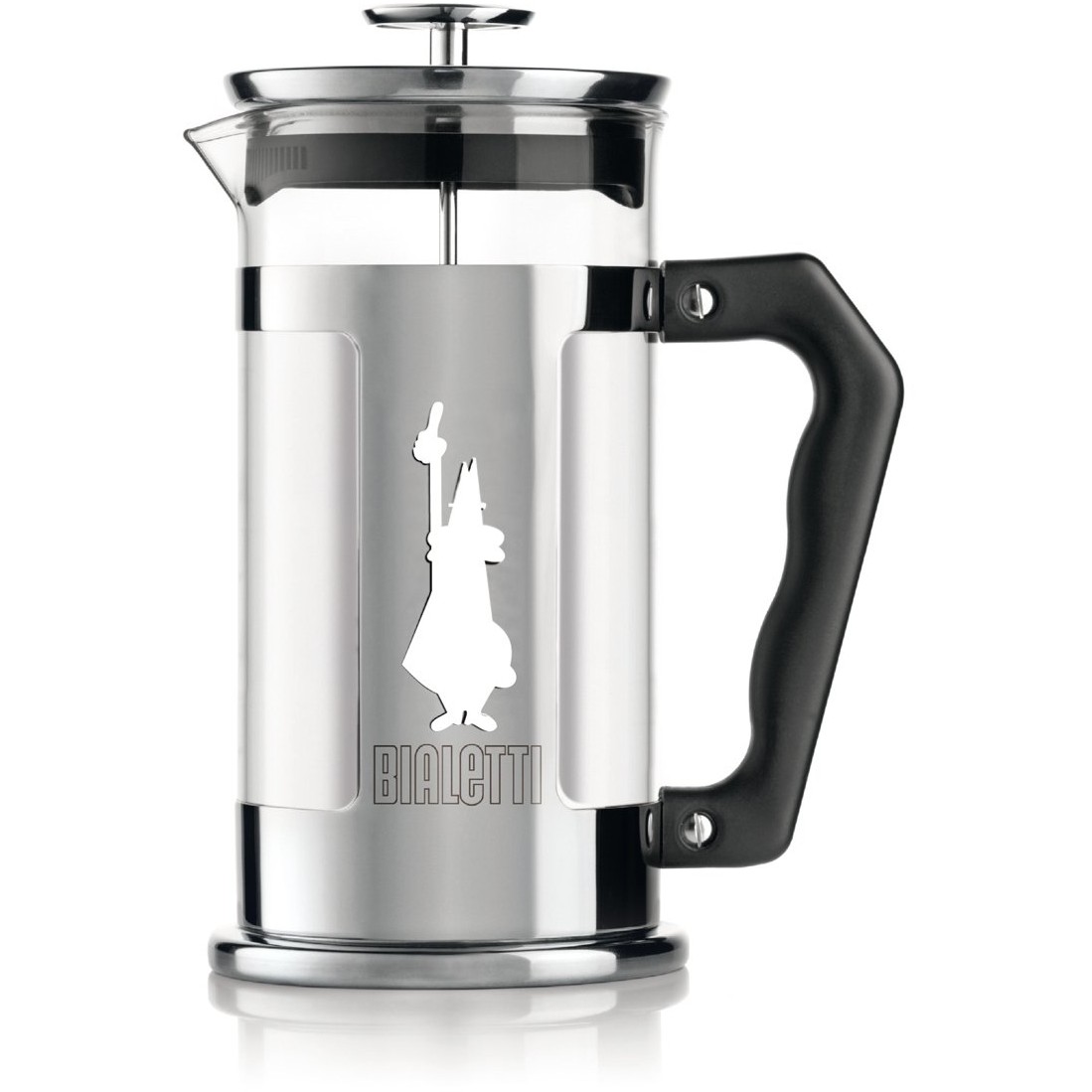 Bialetti Preziosa French-Press - Kaffee- und Teebereiter - silber/schwarz - Edelstahl/Glas - 1l