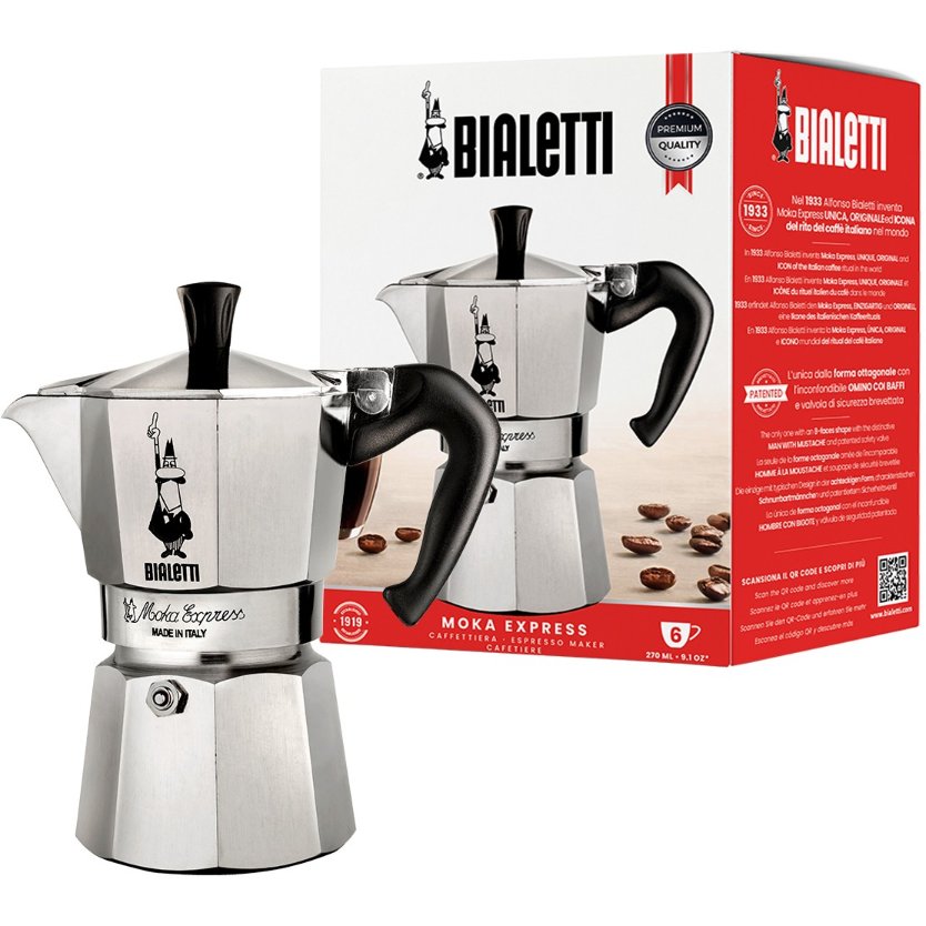 Bialetti Moka Express - silber - Aluminium - für 6 Tassen