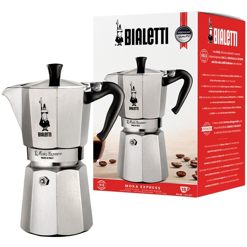 Bialetti Moka Express - silber - Aluminium - für 18 Tassen